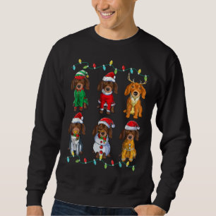 Cute Dachshund Dog Santa Elf Reindeer Christmas Sweatshirt