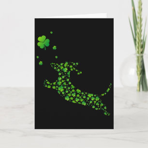Cute Dachshund Dog With Irish Shamrock St Patricks Card