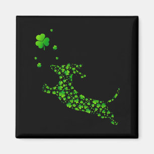 Cute Dachshund Dog With Irish Shamrock St Patricks Magnet