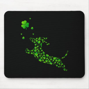 Cute Dachshund Dog With Irish Shamrock St Patricks Mouse Pad