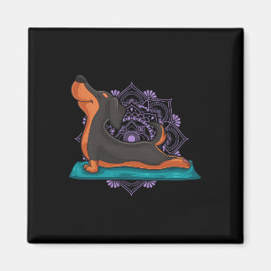 Cute Dachshund Dog Yoga Position Workout Instructo Magnet