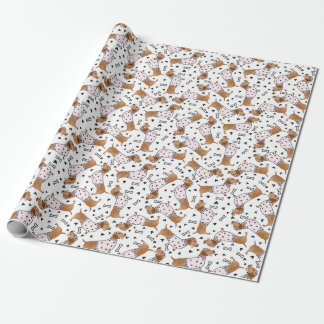 Cute Dachshund dogs wearing pink jumpers Wrapping Paper