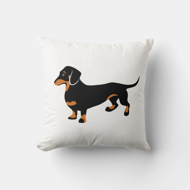 Cute Dachshund - Doxie Dog Throw Pillow (Front)