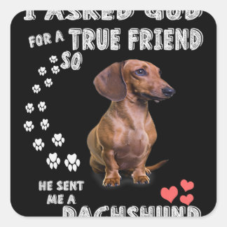 Cute Dachshund Doxie Girl Gifts Dachshund Mom Square Sticker