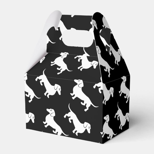 Cute Dachshund Doxie Pattern Favor Box (Front Side)