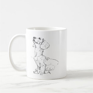 Cute Dachshund Drawing, Dog Mom Coffee Mug