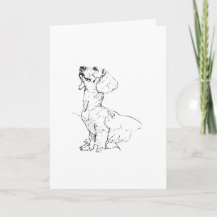 Cute Dachshund Drawing, Dog Parent Card