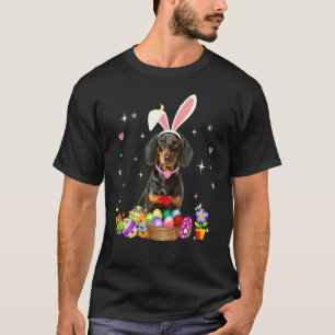 Cute Dachshund Easter Day Bunny Eggs Easter Costum T-Shirt