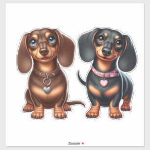 Cute dachshund friends