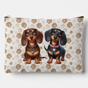 Cute dachshund friends accessory pouch