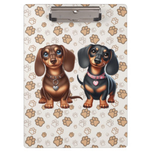 Cute dachshund friends clipboard