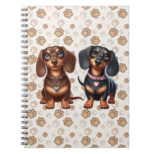 Cute dachshund friends notebook