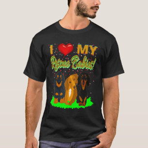 Cute Dachshund Funny Wiener Dog I Love My Rescue T-Shirt
