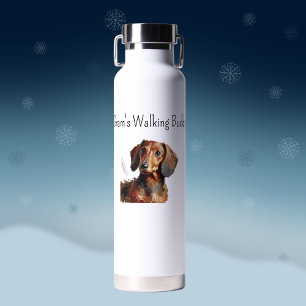 Cute Dachshund'' Gram's Walking Buddy Personalize Water Bottle