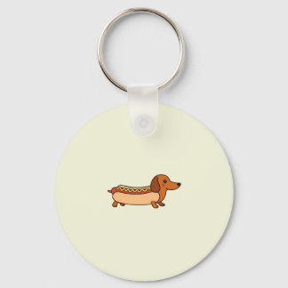 Cute dachshund hotdog  keychain