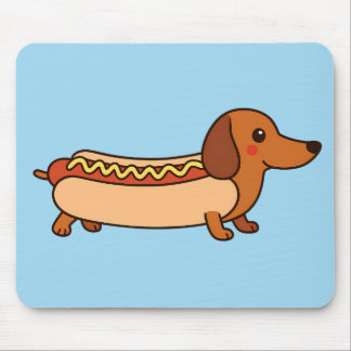 Cute dachshund hotdog mouse pad
