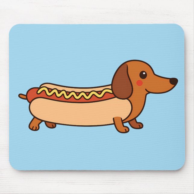 Cute dachshund hotdog mouse pad (Front)