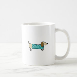Cute dachshund in mint blue coffee mug
