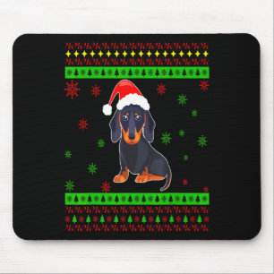 Cute Dachshund Long Dog Mom Merry Xmas New Year Mouse Pad