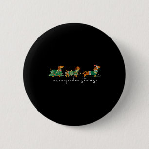 Cute Dachshund Merry Christmas Weiner Dog Lover Xm 2 Inch Round Button