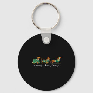 Cute Dachshund Merry Christmas Weiner Dog Lover Xm Keychain