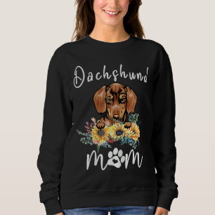 Cute Dachshund Mom Sunflower Dog Mom Sweatshirt
