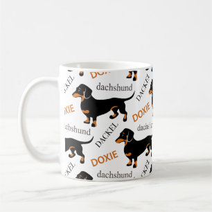 Cute Dachshund or Doxie Pattern Coffee Mug
