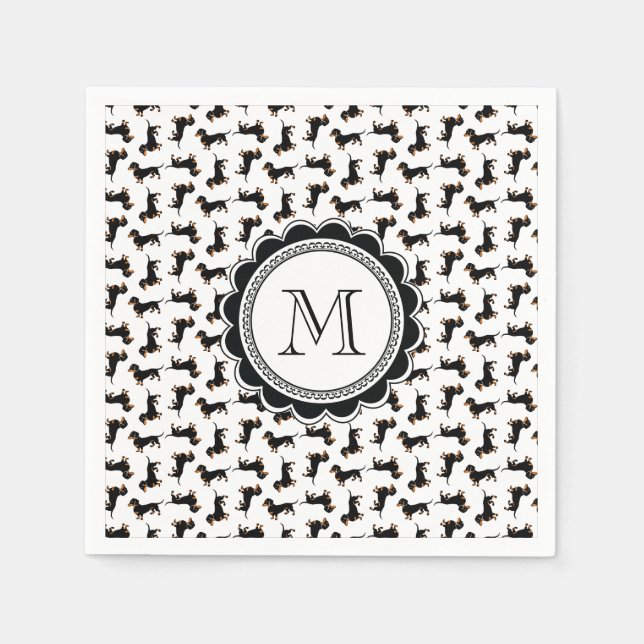 Cute Dachshund Pattern Napkin (Front)