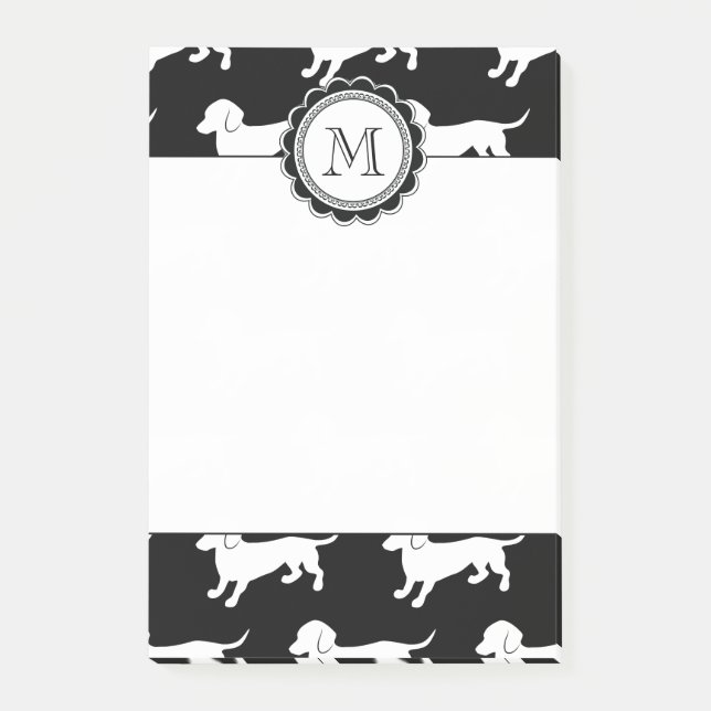 Cute Dachshund Pattern Post-it Notes (Front)