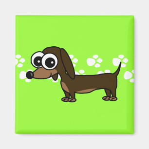 Cute Dachshund Pawprint Magnet