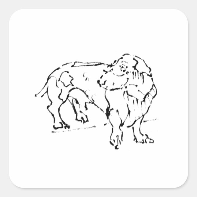 Cute Dachshund  – Personalized Dog Square Sticker (Front)
