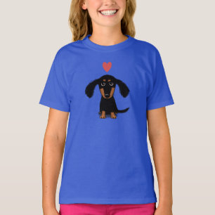 Cute Dachshund Puppy with Valentine Heart T-Shirt