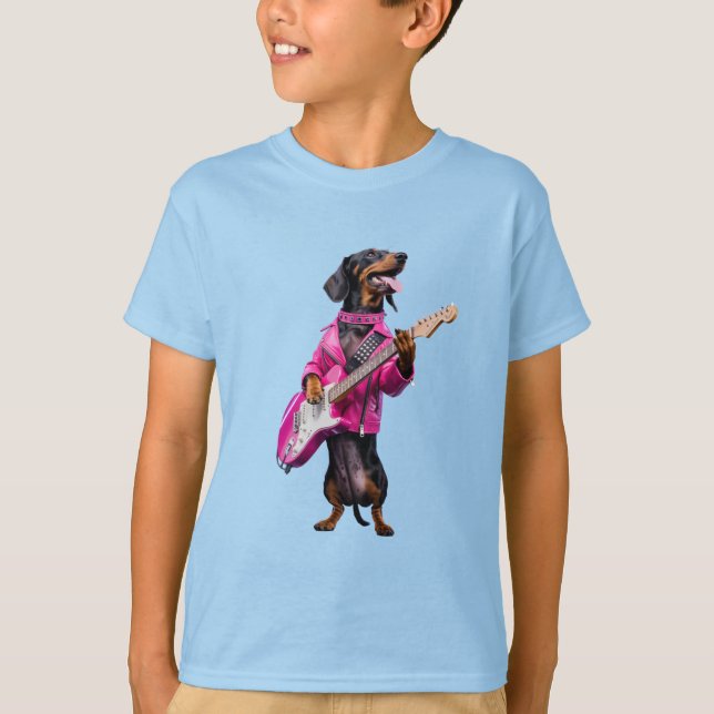 Cute Dachshund Rock Star T-Shirt (Front)