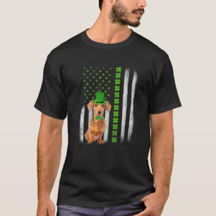 Cute Dachshund Saint Patrick's Day American Flag D T-Shirt