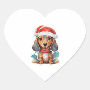 Cute Dachshund Santa Classic T-Shirt Heart Sticker