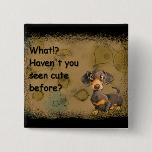 cute dachshund square button