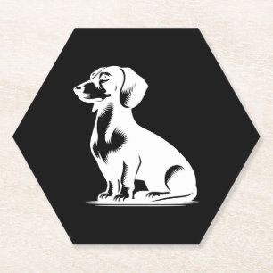 Cute Dachshund Stylish Little Hunting Dog Paper Coaster