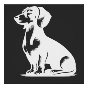 Cute Dachshund Stylish Little Hunting Dog Poster