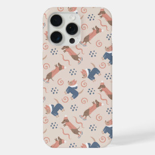 Cute Dachshund & Terrier Winter Pups iPhone 15 Pro Max Case