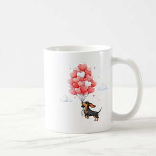 Cute Dachshund Valentine Heart Balloon Dog Lover Coffee Mug