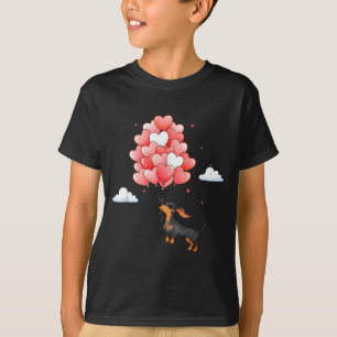 Cute Dachshund Valentine Heart Balloon Dog Lover  T-Shirt