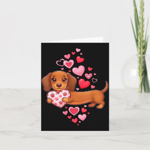 Cute Dachshund Valentine Heart Funny Dachshund Pup Card