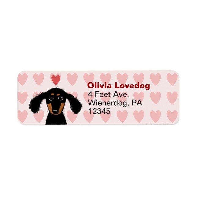 Cute Dachshund Valentine Love Adresse de retour (Devant)