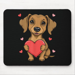 Cute Dachshund Valentines Day Heart Lover Dog Mom Mouse Pad