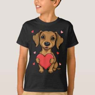 Cute Dachshund Valentines Day Heart Lover Dog Mom T-Shirt