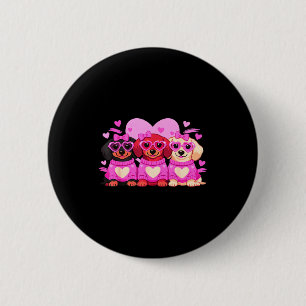 Cute Dachshund Valentines Heart Dog Lover Men Wome 2 Inch Round Button