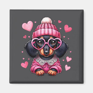 Cute Dachshund Valentines Heart Dog Lover Men Wome Magnet