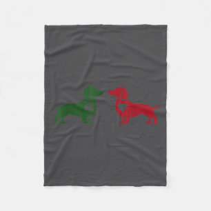 Cute Dachshund Valentines Patrick's Day Lover Dog  Fleece Blanket