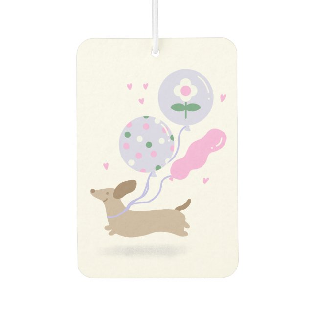 Cute Dachshund Weiner Dog Lover Party Pink Air Freshener (Front)