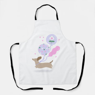 Cute Dachshund Weiner Dog Lover Party Pink Apron